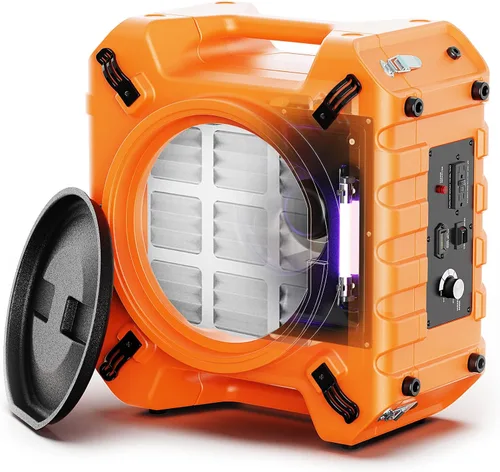 Miniatura 10 de ALORAIR Limpiador de aire con filtración de 3 etapas, máquina de aire negativo apilable para uso industrial y comercial, limpiador de aire