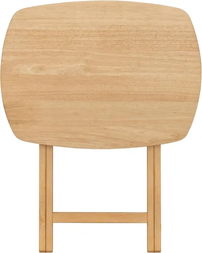 Miniatura 6 de eHemco Mesa plegable de madera dura de gran tamaño para la cena, comer, 25.5 pulgadas, natural