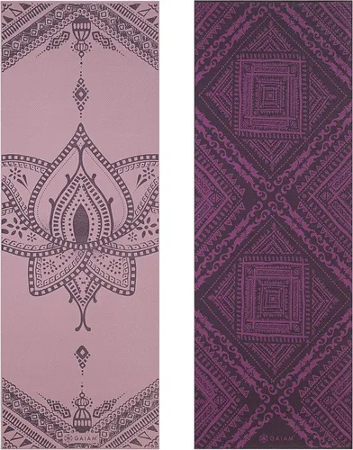 Miniatura 2 de Gaiam tapete de yoga prémium, estampado, extra grueso y antideslizante, de 15/64 pulgadas, para todo tipo de yoga, de pilates y de ejercicios