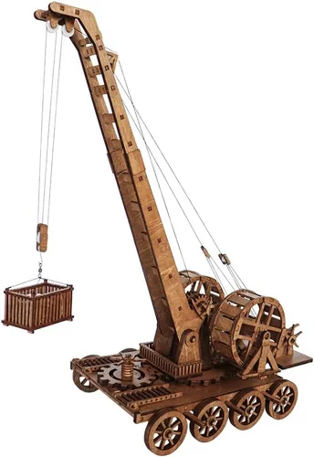 YAQUMW Grúas de madera retro medievales europeas para hacer manualidades y construir juegos de mesa desafiantes kits de modelo de juguete, escala