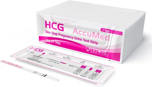 Miniatura 3 de Kit de tiras de prueba de embarazo (HCG) AccuMed, resultados claros y precisos, 99% de precisión, 50 unidades (paquete de 2)