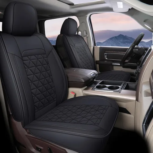 Miniatura 25 de Coverado Fundas de asiento delantero, fundas impermeables para asiento delantero de automóvil para camión compatibles con Dodge Ram 1500 2500 3500