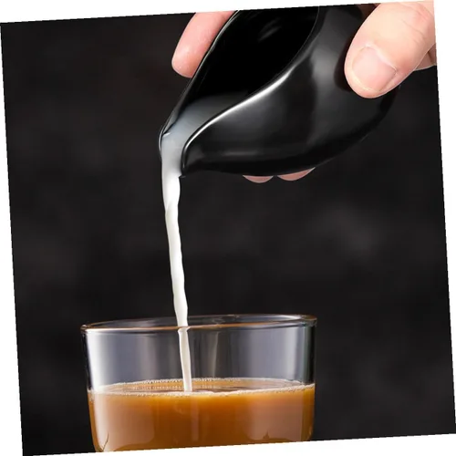 Miniatura 6 de Yardwe Jarra de leche de boca redonda de cerámica de 3.7 pulgadas con boquilla para crema de café y jarabe de mesa, ideal para uso doméstico y café