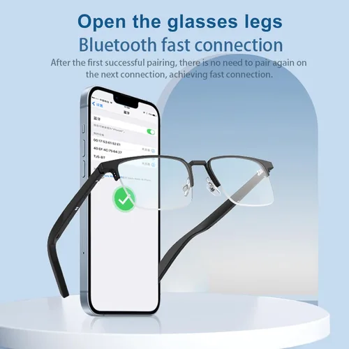 Miniatura 3 de Gafas Bluetooth inteligentes de audio para hombres y mujeres con altavoces, control de dientes azules, con altavoces, para hombres y mujeres, gafas