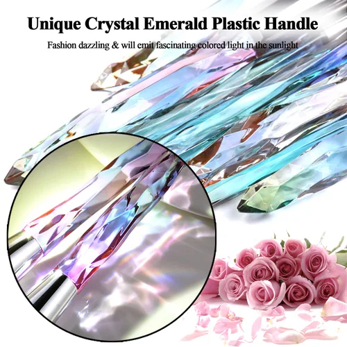 Miniatura 2 de Juego de brochas de maquillaje de 10 piezas, estilo de cristal, cerdas sintéticas de alta calidad, cepillo cosmético profesional, base facial