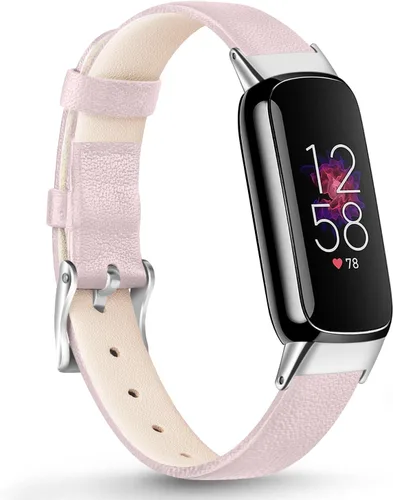 Miniatura 10 de Vancle Correa de cuero compatible con Fitbit Luxe, correa de cuero delgada ajustable para mujeres y hombres