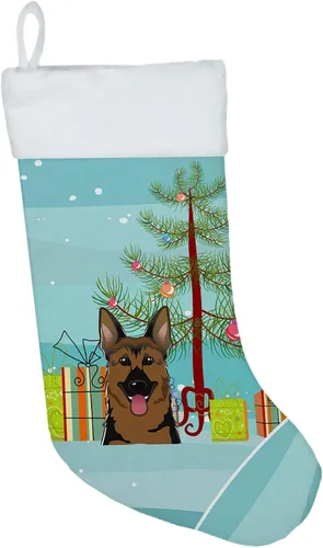 Miniatura 28 de Caroline's Treasures BB1590CS Árbol de Navidad y Alaskan Malamute Calcetines de Navidad para colgar en la chimenea, decoración de fiesta de Navidad