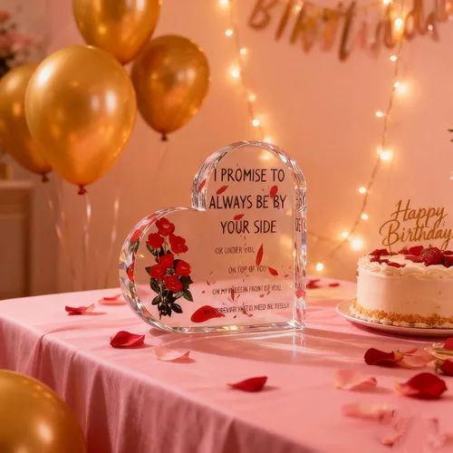 Miniatura 7 de Placa de corazón de acrílico, citas inspiradoras, regalo romántico para novia, novio, amante, regalo para boda, cumpleaños, aniversario, decoración
