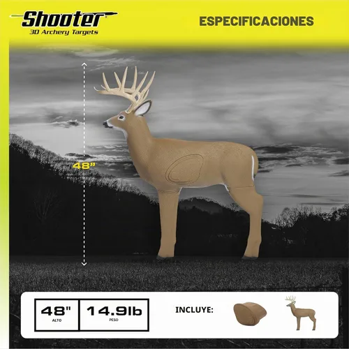 Miniatura 6 de Big Shooter Buck - Objetivo de tiro con arco 3D con núcleo de inserción reemplazable