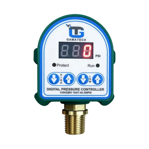 Miniatura 10 de GamaTech - Interruptor de presión ajustable digital de 110 V/220 V, 10 A/5 A, para bomba de agua y bomba de aire, 1/2 pulgada macho NPT, 0-230 psi