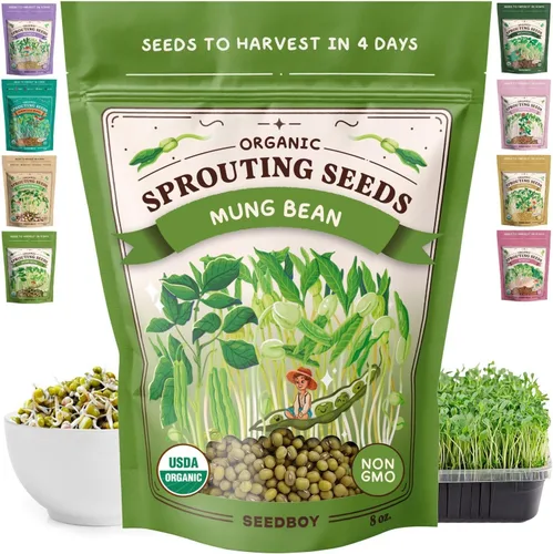 Miniatura 11 de Seedboy Semillas orgánicas sin OMG, mezcla de ensalada fresca, mezcla de microverduras cultivadas en Estados Unidos con alfalfa, brócoli, rábano