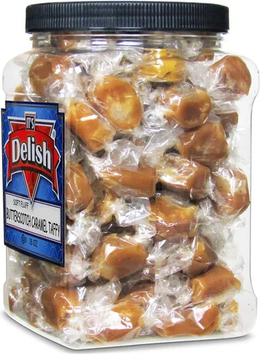 Miniatura 3 de Its Delish - Caramelo gourmet de caramelo de mantequilla – Tarro jumbo de 18 onzas – Caramelo marrón suave hecho a mano envuelto individualmente
