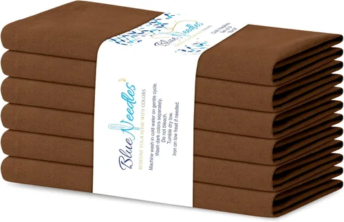 Miniatura 14 de Blue Needles - Juego de 12 servilletas de tela sólidas azul marino 100% algodón, servilletas de cena de 45 x 45 centímetros - Suave, reutilizable