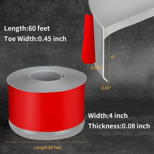 Miniatura 2 de Moldura flexible para zócalo de 4 pulgadas, base de pared de vinilo autoadhesivo para despegar y pegar, base de goma para zócalo de pared