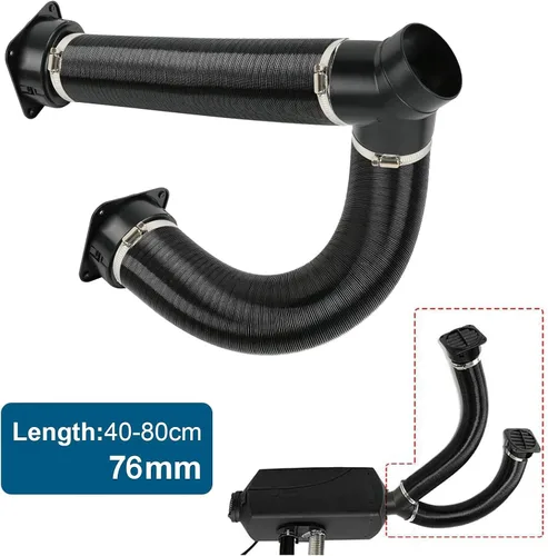 Miniatura 3 de 76mm / 3 Pulgadas Tubo de Salida de Ventilación Extensible en Y para Calentador de Estacionamiento Diésel, Conducto Flexible de Aire Caliente