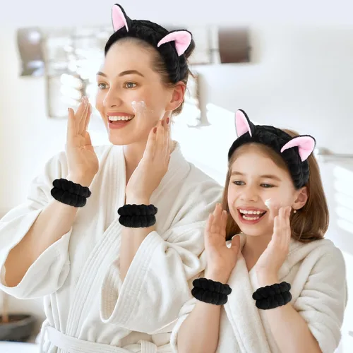 Miniatura 7 de CAVETEE Set de 3 Vinchas Lindas - Vincha Elástica Cosmética, Pulsera para Mujeres, Cuidado de la Piel, Ducha