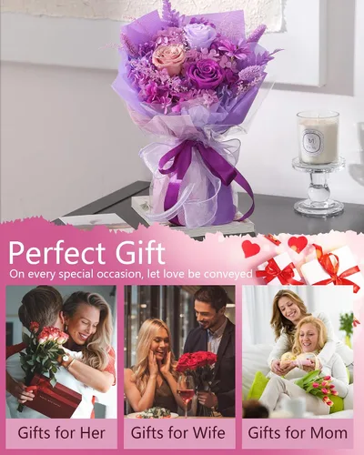 Miniatura 6 de BestFlower Ramo de flores para el día de la madre, regalos para mamá, ramo de rosas para mujeres, mamá, esposa de hija, flores frescas