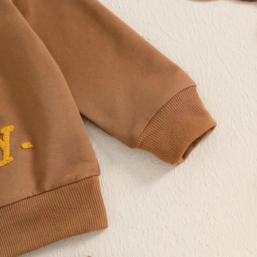 Miniatura 135 de Adobabirl Conjunto de sudadera y pantalones de Halloween para bebé, sudadera y pantalones con parche de calabaza para Halloween, otoño, ropa de bebé