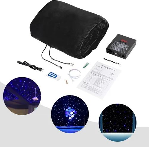 Miniatura 5 de Cortina de telón de fondo LED de 13 x 13 pies, cortina LED blanca + azul para escenario, cortina de tela de cielo estrellado DMX512 para eventos