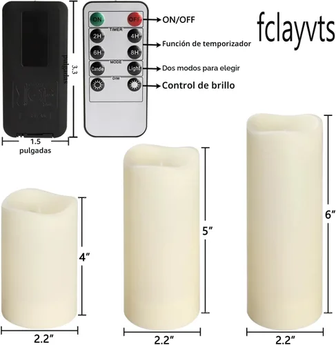 Miniatura 2 de fclayvts Paquete de 24 velas LED sin llama con control remoto, velas eléctricas parpadeantes, velas temporizadoras, llama 3D, para Halloween