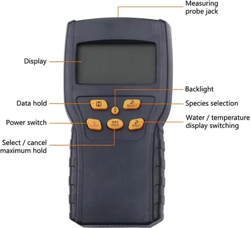 Miniatura 3 de Analizador digital de humedad de grano, probador de humedad de grano con pantalla de visualización, pesaje automático y sonda sensible de alta