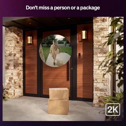 Miniatura 3 de Timbre de video Philips Hue Secure con cable, resolución 2K, vista de ángulo amplio, notificaciones, integración con luces Hue, audio bidireccional