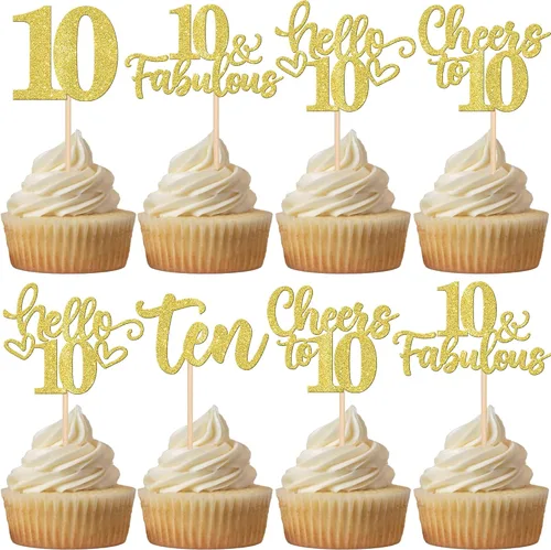 Miniatura 97 de 30 piezas de adornos para cupcakes de 12 cumpleaños feliz, brillantes doce, hola 12, felicitaciones a 12 años, adornos para cupcakes, 12