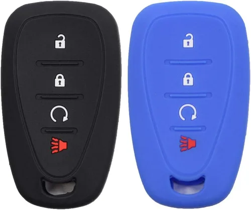 Miniatura 10 de 2 piezas 4 botones funda protectora de silicona para llave inteligente compatible con Chevy Chevrolet Blazer Bolt Equinox Traverse Trax Trailblazer