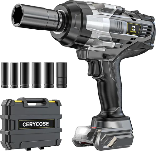 Miniatura 18 de Llave de impacto inalámbrica de 1/2 pulgada compatible con batería Dewalt: Llave de impacto de alto torque de 1700 pies-libras, herramienta