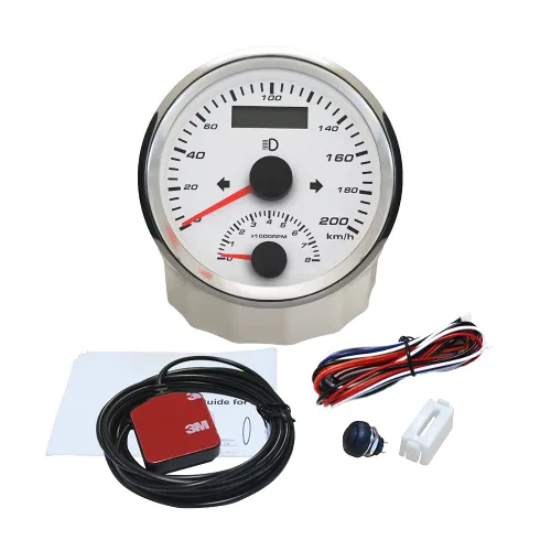 Miniatura 3 de ELING Velocímetro GPS 2 en 1 con tacómetro 200KM/H 8000RPM para automóvil, motocicleta, ATV, UTV, kilometraje reiniciable 3.346 in 9-32 V Blanco