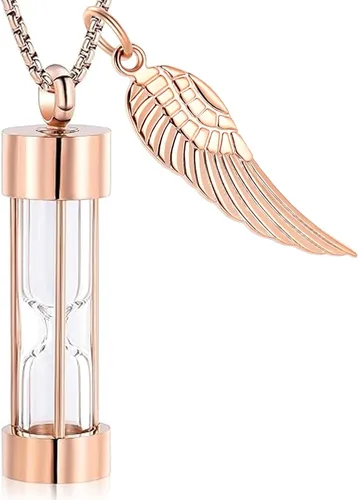 Miniatura 17 de Oinsi Eternity Memory - Collar de urna de reloj de arena para cremación, colgantes de joyería para mujeres y hombres, caja de regalo + kits