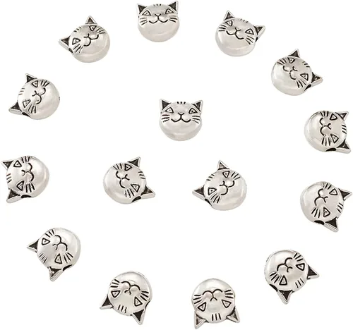Miniatura 20 de FASHEWELRY Cuentas espaciadoras de forma animal de metal tibetano Elefante de plata antigua