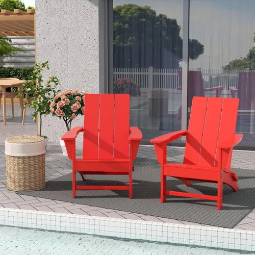 Miniatura 9 de WestinTrends Ashore - Silla plegable Adirondack moderna para exteriores (juego de 2), color marrón oscuro