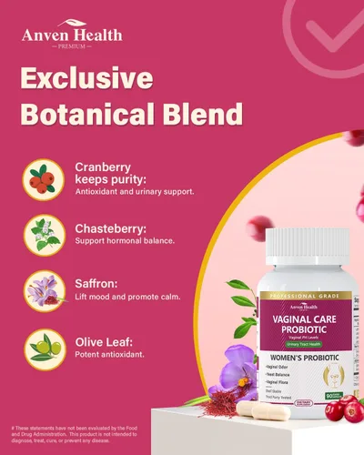Miniatura 4 de Probióticos vaginales para mujeres, equilibrio de pH con prebióticos, 60 mil millones de probióticos para mujer para flora vaginal, olor, levadura