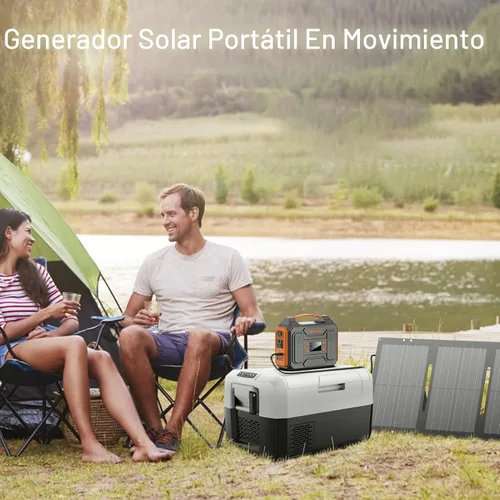 Miniatura 2 de Generador Solar Portátil, Estación de Energía Portátil de 300W con Panel Solar Plegable de 60W, Paquete de Batería de Onda Sinusoidal Pura de 110V