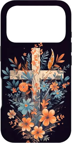 Miniatura 30 de Boho Floral Christian Cross Jesus God Wild Flower Women Case for iPhone 16