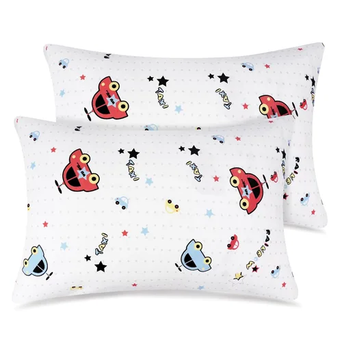 Miniatura 16 de Zenssia Juego de 2 fundas de almohada de algodón orgánico para niños pequeños, 13 x 18 pulgadas, con cierre de sobre, fundas de almohada suaves