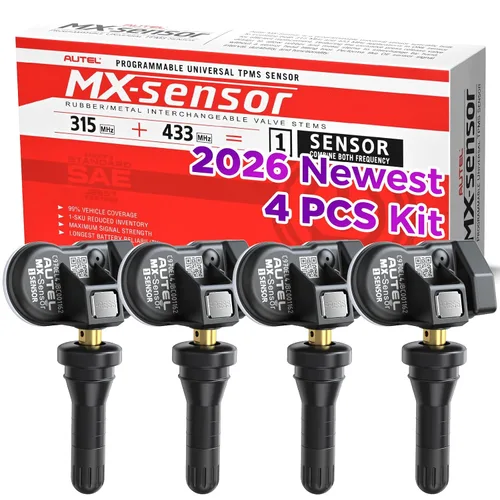 Miniatura 10 de Autel Sensores TPMS, sensores de presión de neumáticos 2 en 1 (315 MHz + 433 MHz), herramienta TPMS programable con sensor MX universal a presión
