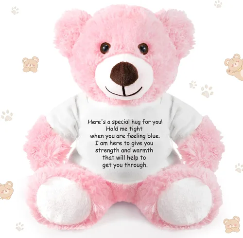 Miniatura 12 de Lenwen Un regalo de abrazo de oso para mujeres, pésame pronto, condolencias para mujeres, peluche de animal de peluche, abrazo pensando en ti, Azul