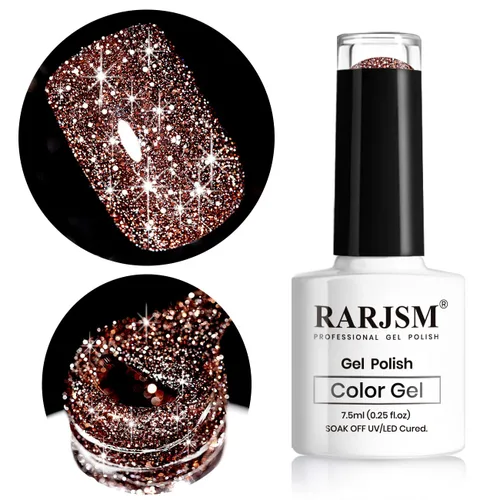 Miniatura 13 de RARJSM - Esmalte de uñas de gel con purpurina, de color verde oliva, brillante y brillante, para manicura DIY y salón de uñas, requiere secado