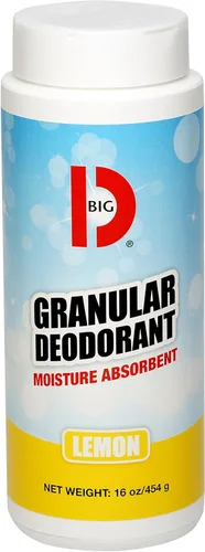 Big D 150 desodorante granular absorbente de humedad, fragancia de limón, 16 onzas (paquete de 12) – Absorbe derrames accidentales para una fácil