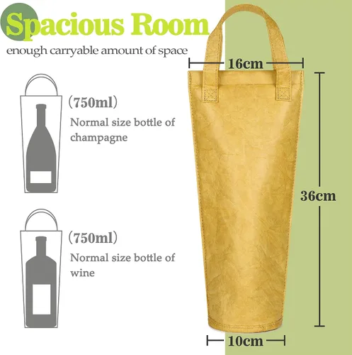 Miniatura 3 de Tirrinia Bolsa transportadora de vino individual, bolsa térmica para enfriar vino para viajes, picnic y regalos de vino, bolsa acolchada térmica