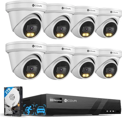 Miniatura 12 de 4COVR Sistema de cámara de seguridad de 16 canales, comunicación bidireccional y visión nocturna a todo color inteligente, detección inteligente AI