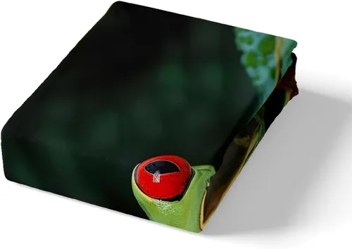 Miniatura 4 de Erosebridal Juego de funda de edredón de rana 3D, tamaño individual, juego de ropa de cama de rana de árbol de ojos rojos, funda de edredón