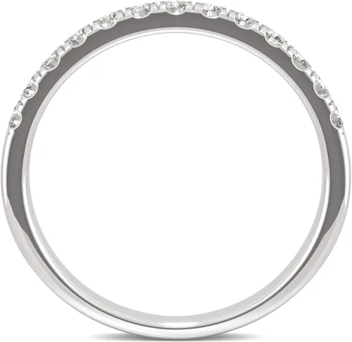 Miniatura 3 de Alianza de boda redonda Forever One de oro blanco de 14 quilates, 0.29 quilates DEW por Charles & Colvard