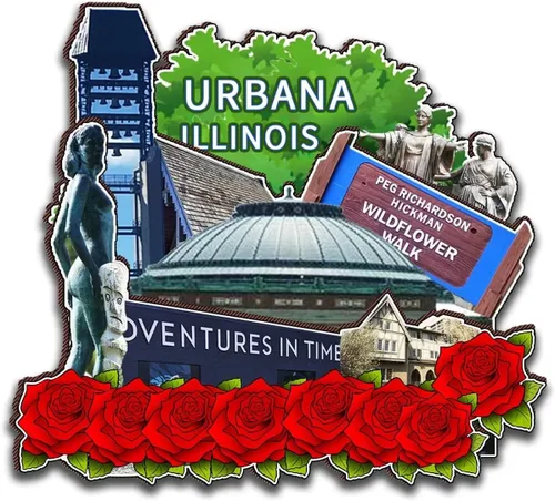 Urbana Illinois USA - Imán de madera para nevera, 3D, monumentos de viaje, coleccionables, recuerdos, decoración hecha a mano
