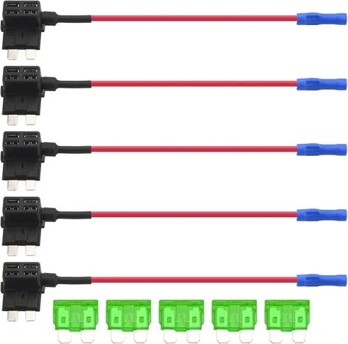 Miniatura 2 de ZOOKOTO Paquete de 5 fusibles adaptador de grifo de 12 V con fusible de cuchilla ATO ATC estándar de 10A APR ATO ATC para coches, camiones y barcos