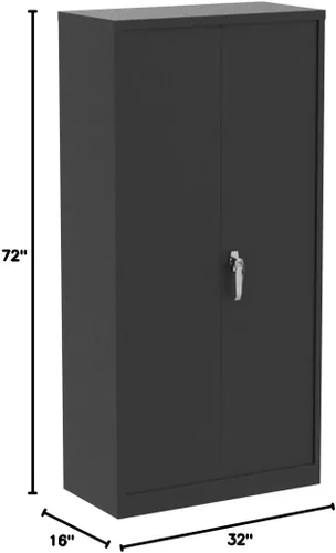 Miniatura 3 de INTERGREAT Armario de almacenamiento de metal con cerradura, gabinete de almacenamiento de metal con cerradura de 72 pulgadas de alto con puertas