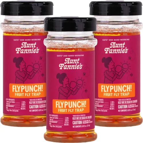 Miniatura 9 de Trampa para Moscas de la Fruta FlyPunch de Aunt Fannie's para Uso en Interiores y Cocina, Lista para Usar, Hecha con Ingredientes de Base Vegetal