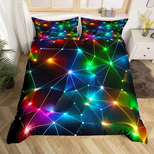 Miniatura 18 de Funda de edredón de gatos negros y blancos, juego de ropa de cama verde para niños, bonita funda de edredón de gatos para decoración de habitación